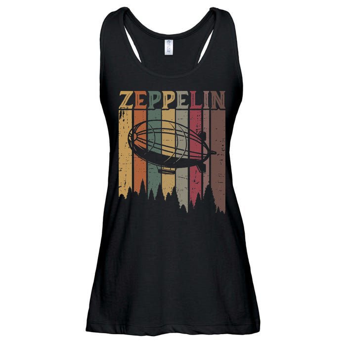 Retro Zeppelin 70s 80s Dirigible Airship Zepelin Zepplin Ladies Essential Flowy Tank
