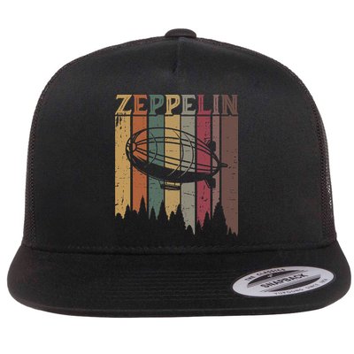 Retro Zeppelin 70s 80s Dirigible Airship Zepelin Zepplin Flatbill Hat