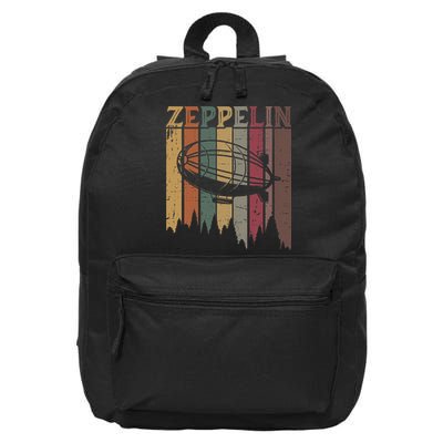 Retro Zeppelin 70s 80s Dirigible Airship Zepelin Zepplin 16 in Basic Backpack