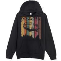 Retro Zeppelin 70s 80s Dirigible Airship Zepelin Zepplin Premium Pullover Hoodie