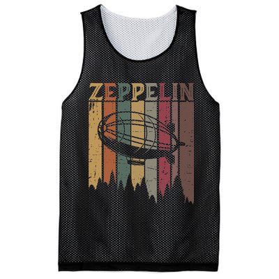 Retro Zeppelin 70s 80s Dirigible Airship Zepelin Zepplin Mesh Reversible Basketball Jersey Tank