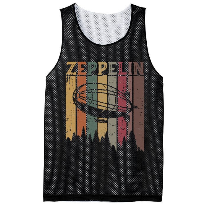 Retro Zeppelin 70s 80s Dirigible Airship Zepelin Zepplin Mesh Reversible Basketball Jersey Tank