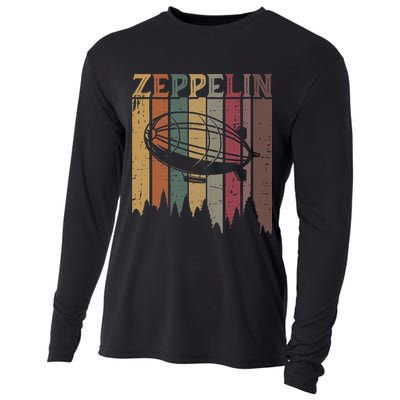 Retro Zeppelin 70s 80s Dirigible Airship Zepelin Zepplin Cooling Performance Long Sleeve Crew