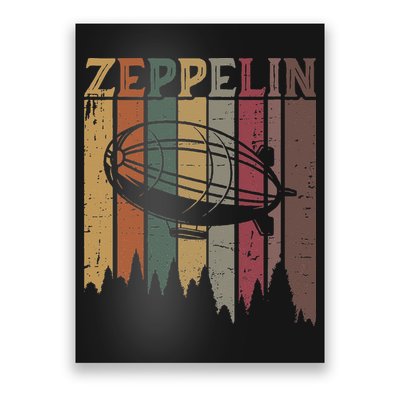 Retro Zeppelin 70s 80s Dirigible Airship Zepelin Zepplin Poster