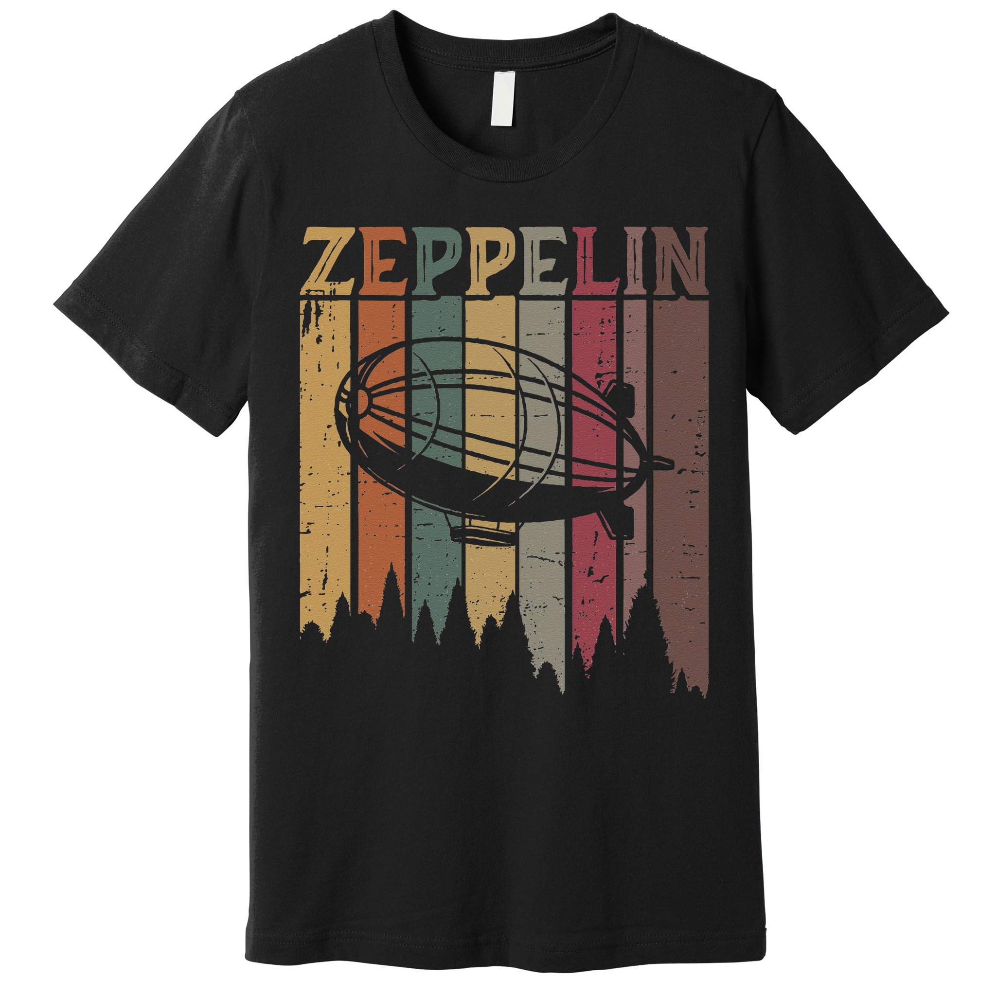 Retro Zeppelin 70s 80s Dirigible Airship Zepelin Zepplin Premium T-Shirt