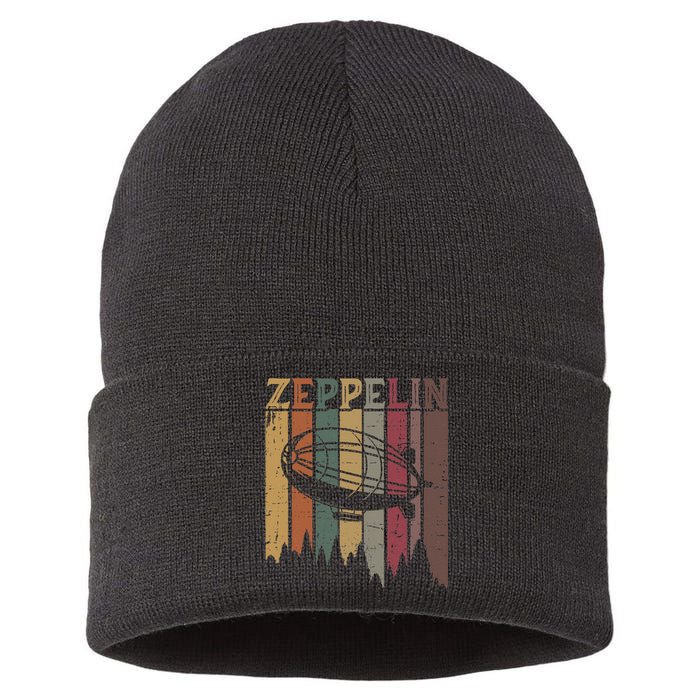 Retro Zeppelin 70s 80s Dirigible Airship Zepelin Zepplin Sustainable Knit Beanie