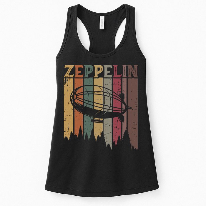 Retro Zeppelin 70s 80s Dirigible Airship Zepelin Zepplin Womens Tank Top