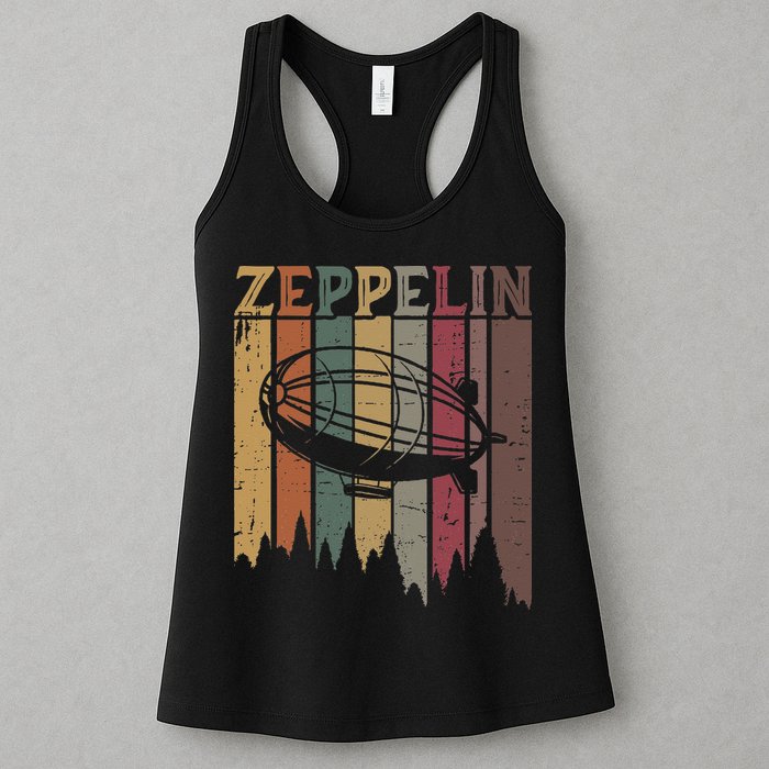 Retro Zeppelin 70s 80s Dirigible Airship Zepelin Zepplin Womens Tank Top