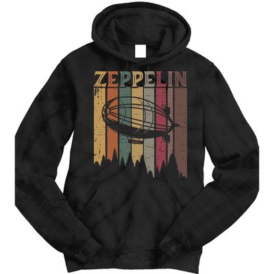 Retro Zeppelin 70s 80s Dirigible Airship Zepelin Zepplin Tie Dye Hoodie