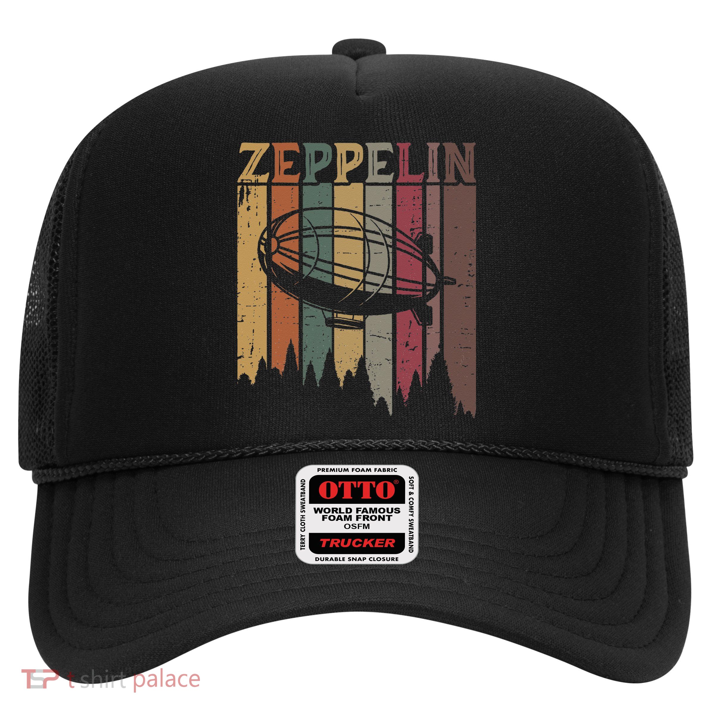 Retro Zeppelin 70s 80s Dirigible Airship Zepelin Zepplin Trucker Hat