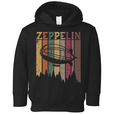 Retro Zeppelin 70s 80s Dirigible Airship Zepelin Zepplin Toddler Hoodie