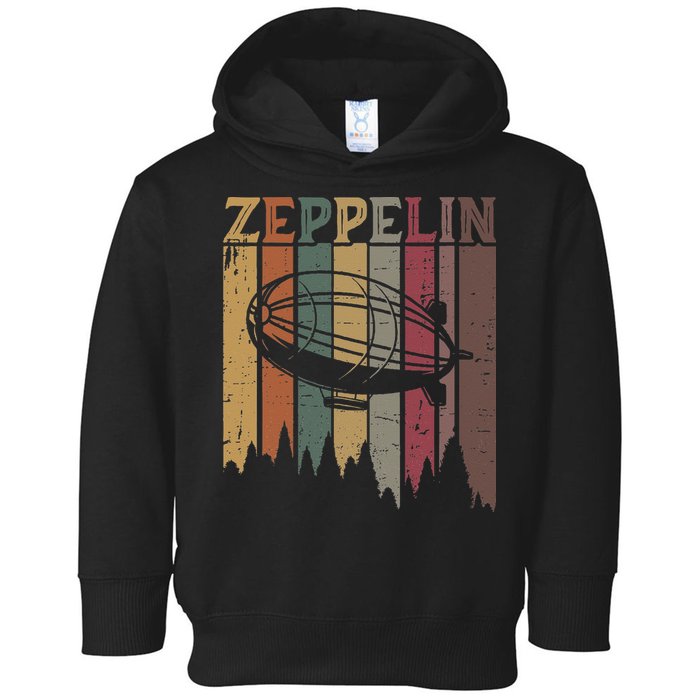 Retro Zeppelin 70s 80s Dirigible Airship Zepelin Zepplin Toddler Hoodie