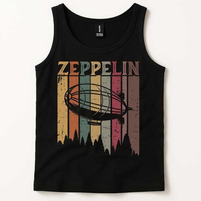 Retro Zeppelin 70s 80s Dirigible Airship Zepelin Zepplin Tank Top