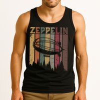 Retro Zeppelin 70s 80s Dirigible Airship Zepelin Zepplin Tank Top