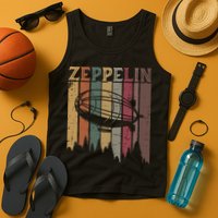 Retro Zeppelin 70s 80s Dirigible Airship Zepelin Zepplin Tank Top
