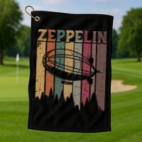Retro Zeppelin 70s 80s Dirigible Airship Zepelin Zepplin Golf Towel