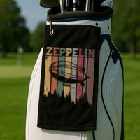 Retro Zeppelin 70s 80s Dirigible Airship Zepelin Zepplin Golf Towel
