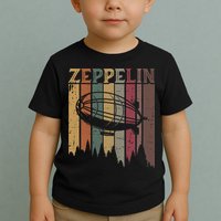 Retro Zeppelin 70s 80s Dirigible Airship Zepelin Zepplin Toddler T-Shirt