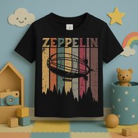 Retro Zeppelin 70s 80s Dirigible Airship Zepelin Zepplin Toddler T-Shirt