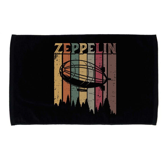 Retro Zeppelin 70s 80s Dirigible Airship Zepelin Zepplin Microfiber Hand Towel