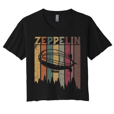 Retro Zeppelin 70s 80s Dirigible Airship Zepelin Zepplin Crop Top