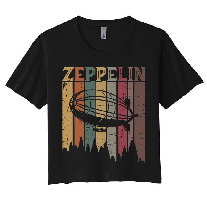 Retro Zeppelin 70s 80s Dirigible Airship Zepelin Zepplin Crop Top