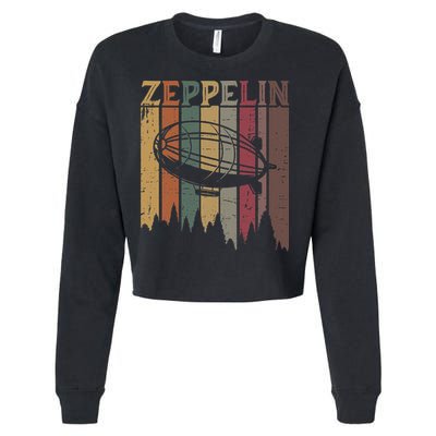 Retro Zeppelin 70s 80s Dirigible Airship Zepelin Zepplin Cropped Pullover Crew