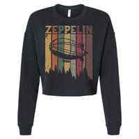Retro Zeppelin 70s 80s Dirigible Airship Zepelin Zepplin Cropped Pullover Crew