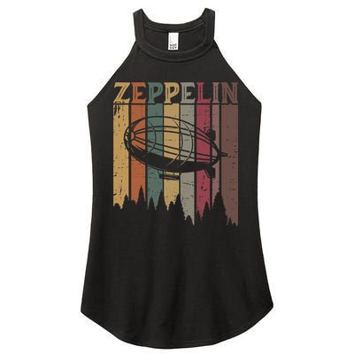 Retro Zeppelin 70s 80s Dirigible Airship Zepelin Zepplin Women's Perfect Tri Rocker Tank