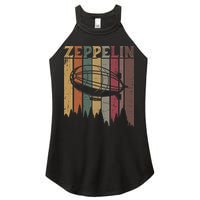 Retro Zeppelin 70s 80s Dirigible Airship Zepelin Zepplin Women's Perfect Tri Rocker Tank