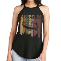 Retro Zeppelin 70s 80s Dirigible Airship Zepelin Zepplin Women's Perfect Tri Rocker Tank