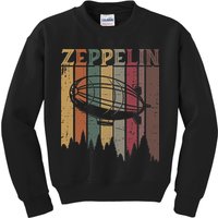 Retro Zeppelin 70s 80s Dirigible Airship Zepelin Zepplin Kids Sweatshirt