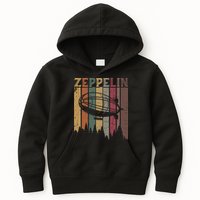 Retro Zeppelin 70s 80s Dirigible Airship Zepelin Zepplin Kids Hoodie