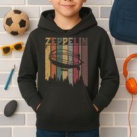 Retro Zeppelin 70s 80s Dirigible Airship Zepelin Zepplin Kids Hoodie