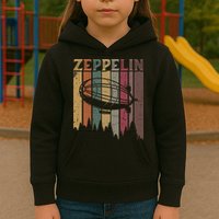 Retro Zeppelin 70s 80s Dirigible Airship Zepelin Zepplin Kids Hoodie
