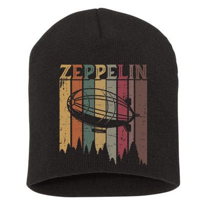 Retro Zeppelin 70s 80s Dirigible Airship Zepelin Zepplin Short Acrylic Beanie