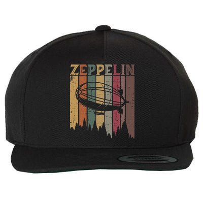 Retro Zeppelin 70s 80s Dirigible Airship Zepelin Zepplin Wool Snapback Cap