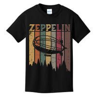 Retro Zeppelin 70s 80s Dirigible Airship Zepelin Zepplin Kids T-Shirt