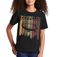 Retro Zeppelin 70s 80s Dirigible Airship Zepelin Zepplin Kids T-Shirt