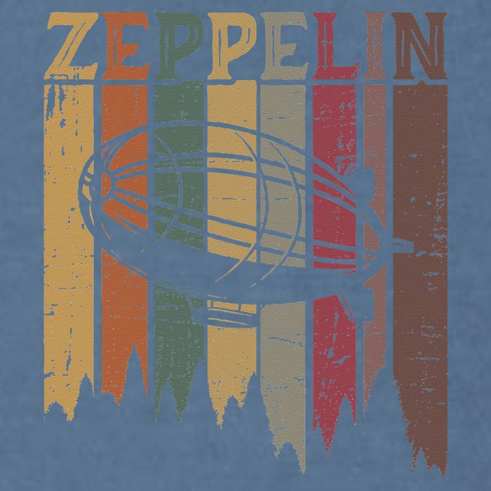 Retro Zeppelin 70s 80s Dirigible Airship Zepelin Zepplin Garment-Dyed Sweatshirt