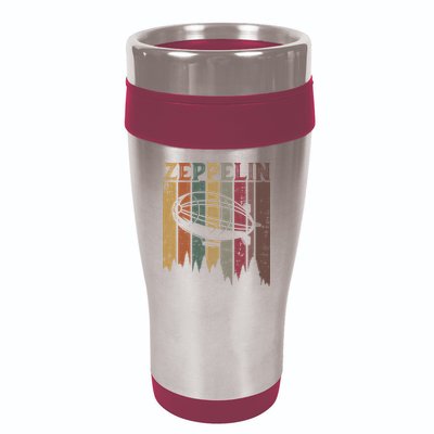Retro Zeppelin 70s 80s Dirigible Airship Zepelin Zepplin 16oz Travel Tumbler