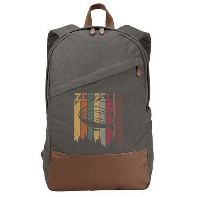 Retro Zeppelin 70s 80s Dirigible Airship Zepelin Zepplin Cotton Canvas Backpack