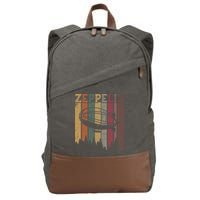 Retro Zeppelin 70s 80s Dirigible Airship Zepelin Zepplin Cotton Canvas Backpack