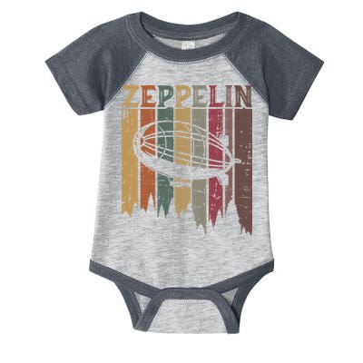 Retro Zeppelin 70s 80s Dirigible Airship Zepelin Zepplin Infant Baby Jersey Bodysuit