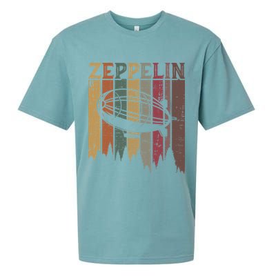 Retro Zeppelin 70s 80s Dirigible Airship Zepelin Zepplin Sueded Cloud Jersey T-Shirt