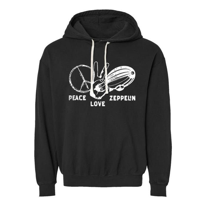 Retro Zeppelin 70s 80s Dirigible Airship Zepelin Zepplin Garment-Dyed Fleece Hoodie