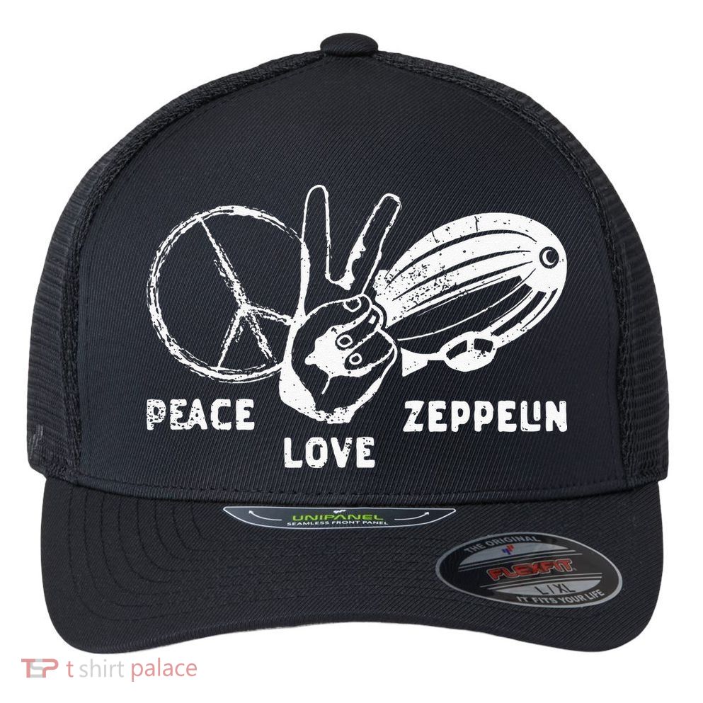 Retro Zeppelin 70s 80s Dirigible Airship Zepelin Zepplin Flexfit Unipanel Trucker Cap