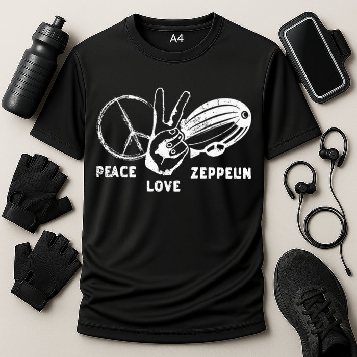 Retro Zeppelin 70s 80s Dirigible Airship Zepelin Zepplin Performance Shirt