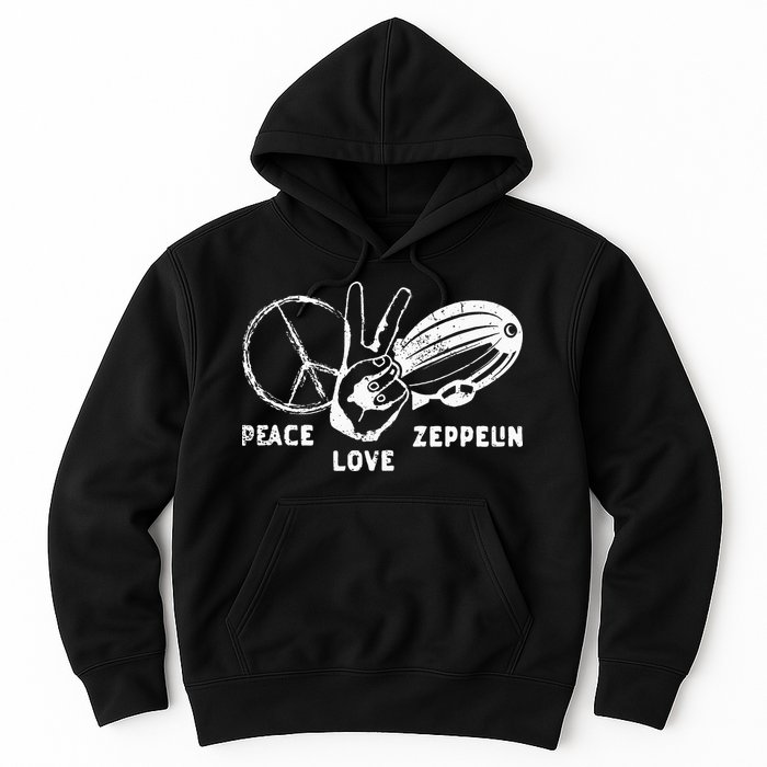 Retro Zeppelin 70s 80s Dirigible Airship Zepelin Zepplin Hoodie
