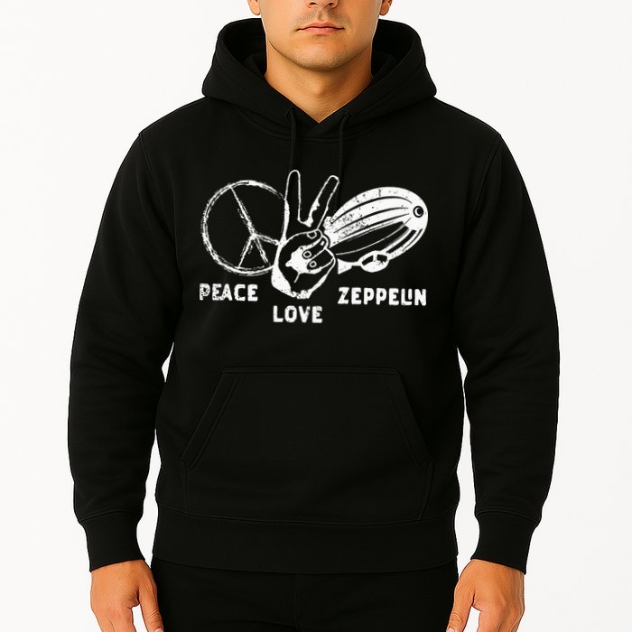 Retro Zeppelin 70s 80s Dirigible Airship Zepelin Zepplin Hoodie